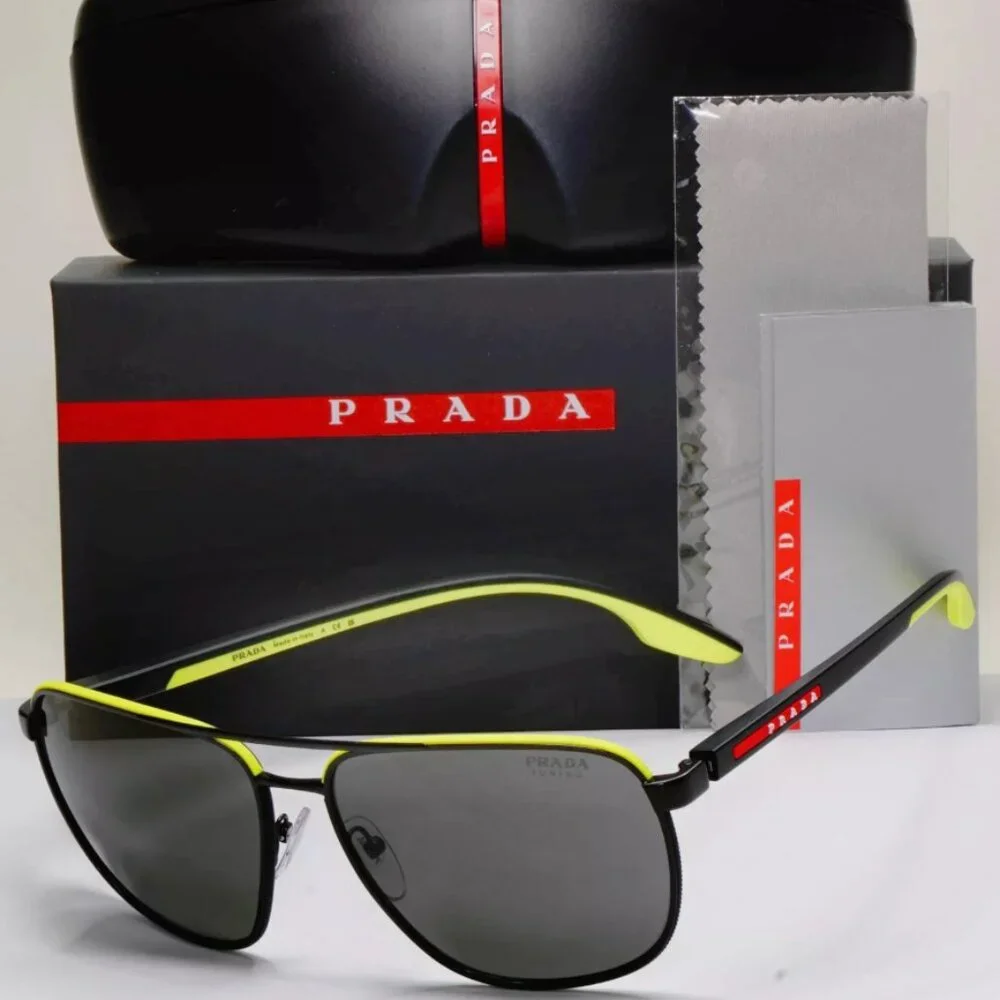 NEW Prada Black Pilot Matte Sunglasses